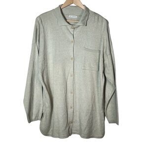 Erik Stewart light green button down top shirt size large? L B178